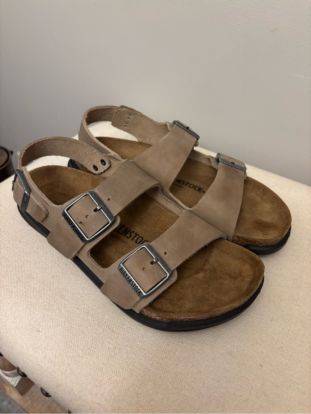 Birkenstock Milano Crosstown Oiled Leather Sandals Women’s 9 Men’s 7 EUC